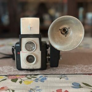 Black and Silver Twin-Lens Reflex Film Camera
